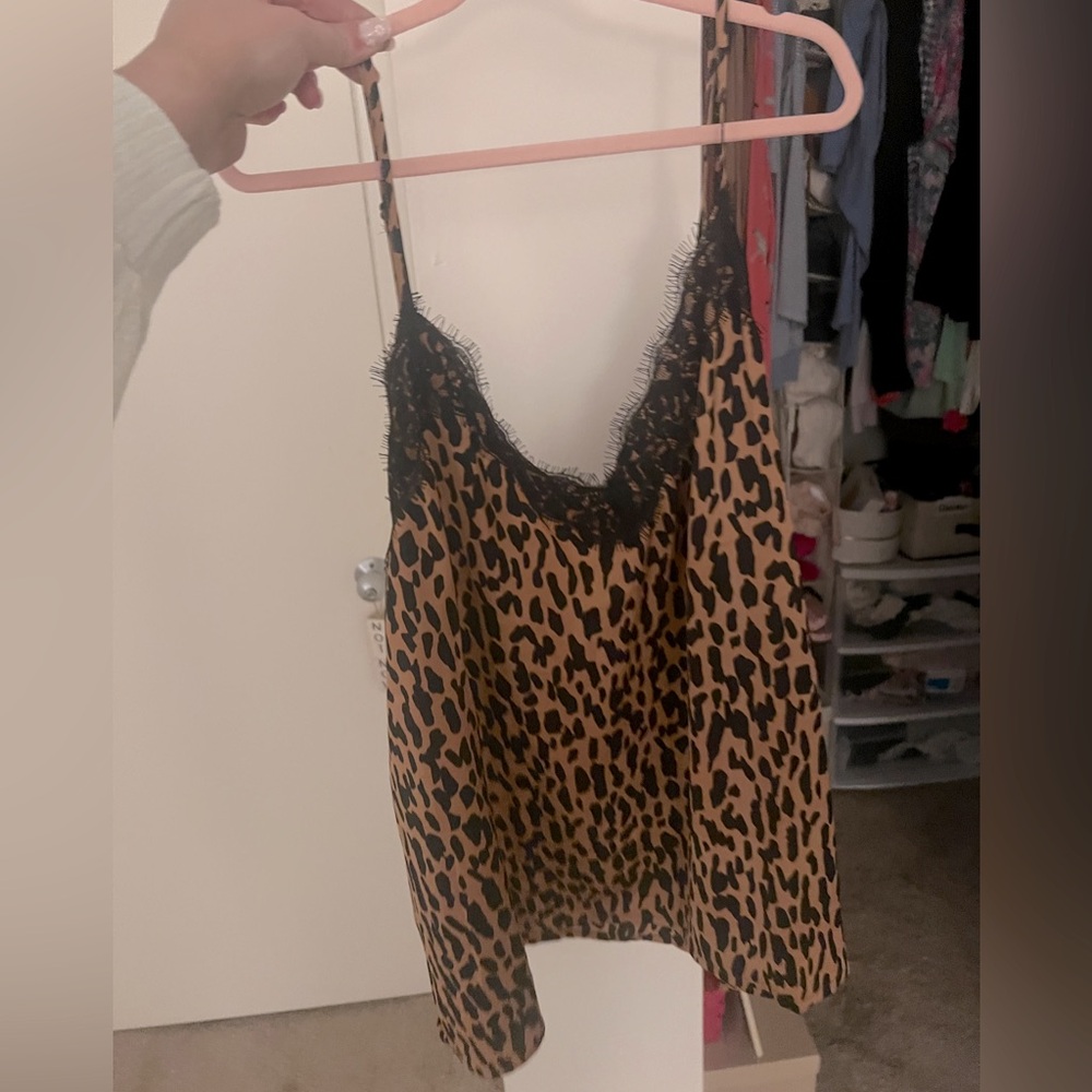 NWT size 1X BP leapard print and black lace tank